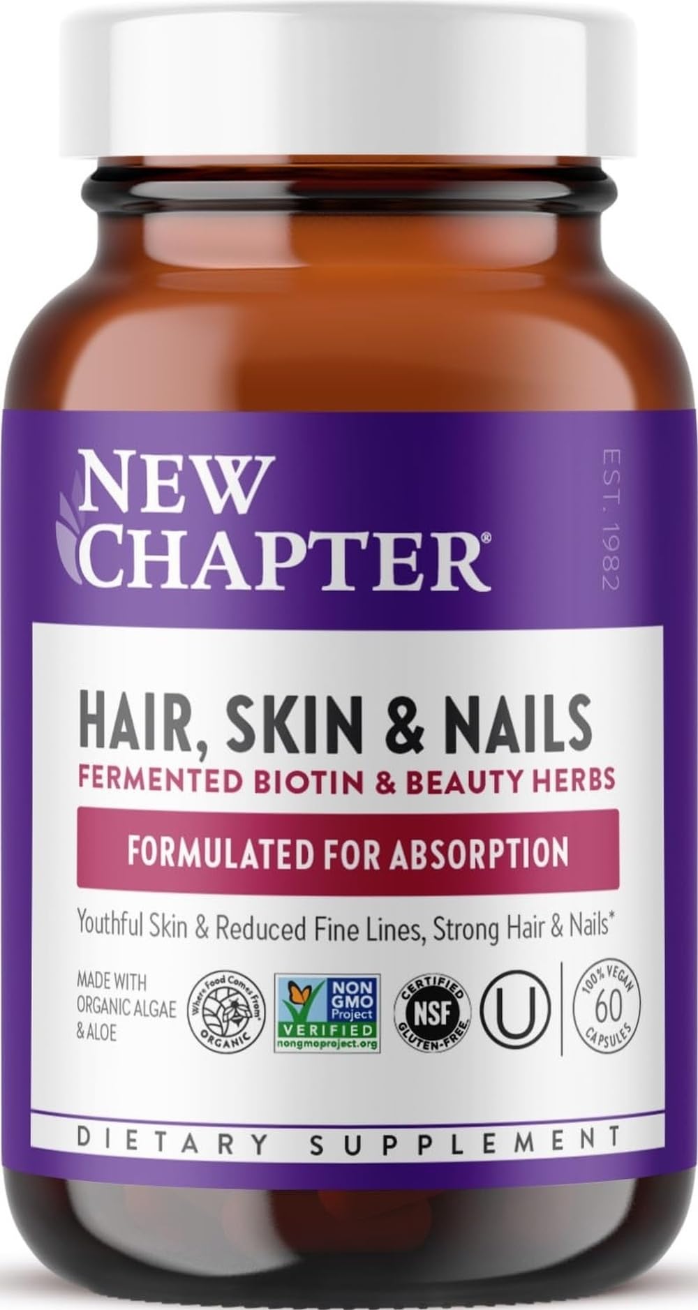 New Chapter frontal del envase mostrando la marca y beneficios visibles