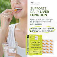 NEW NORDIC tablet in hand beside glass of water for easy morning routine