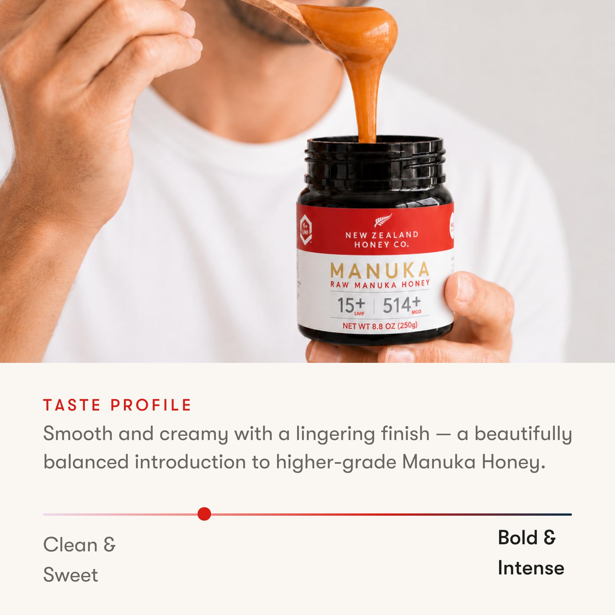New Zealand Honey Co tarro en cocina estilo lifestyle para uso cotidiano