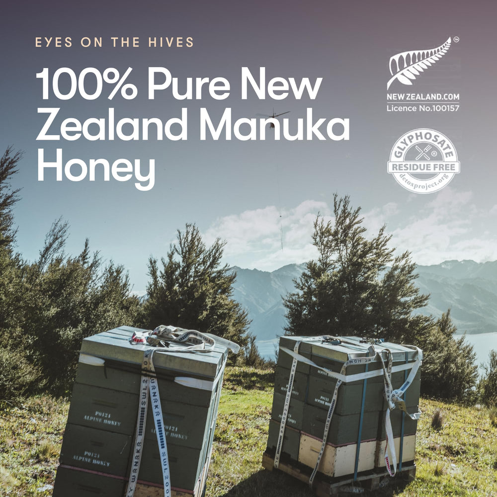 New Zealand Honey Co frasco en bolso de gimnasio ideal para consumo diario
