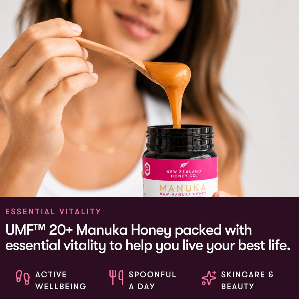 NEW ZEALAND HONEY CO manuka blossoms in field indicating monofloral source and traceability