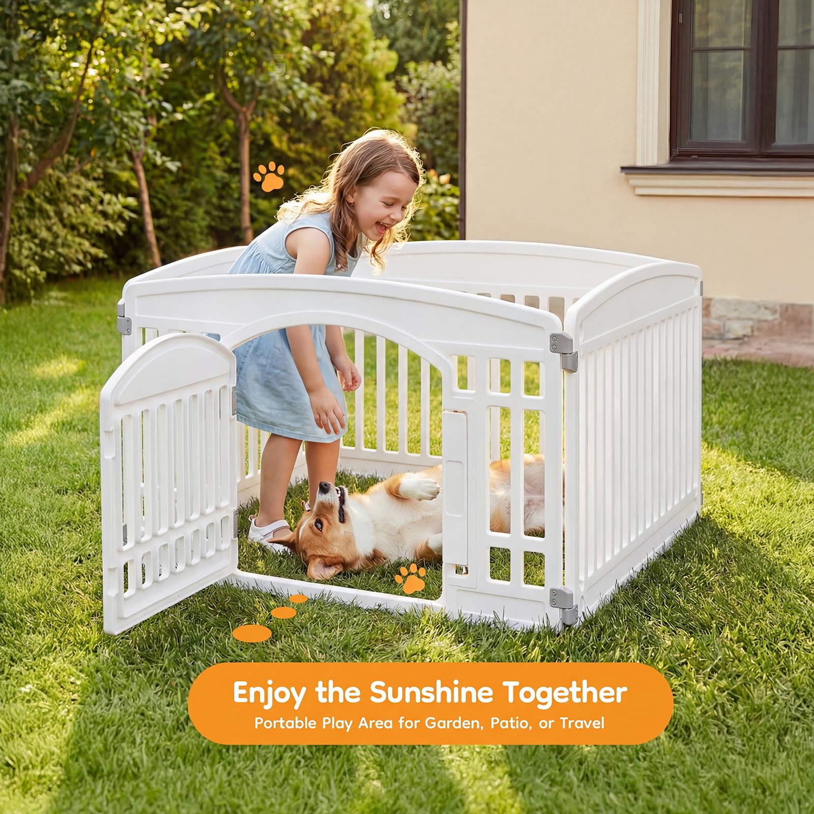 NEWBULIG ambiente doméstico con mascota tranquila dentro del corral