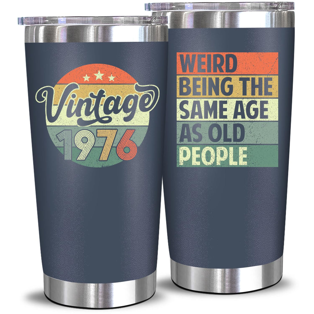 NewEleven vaso 20 oz frontal mostrando diseño de 50 años y beneficio duradero