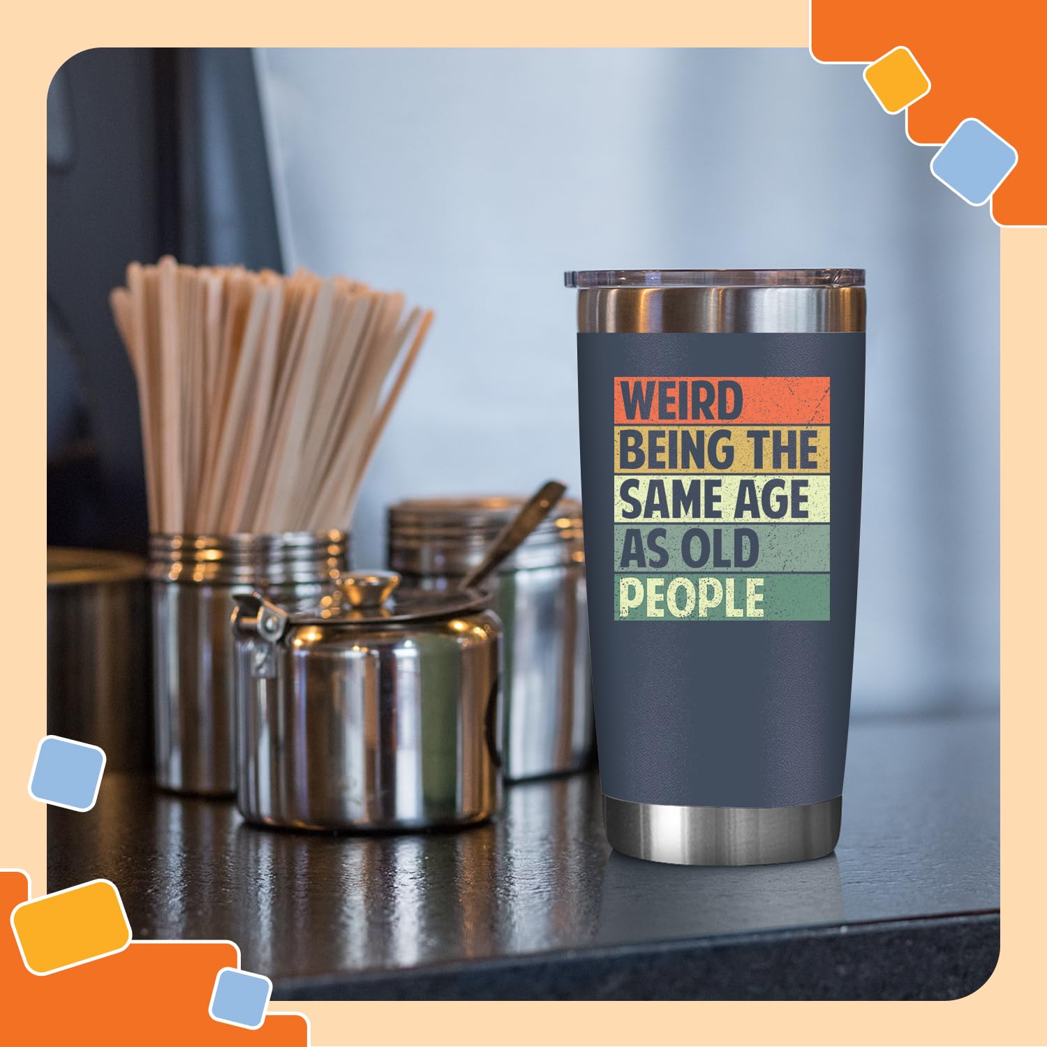 NewEleven vaso en mano demostrando agarre cómodo y transporte fácil