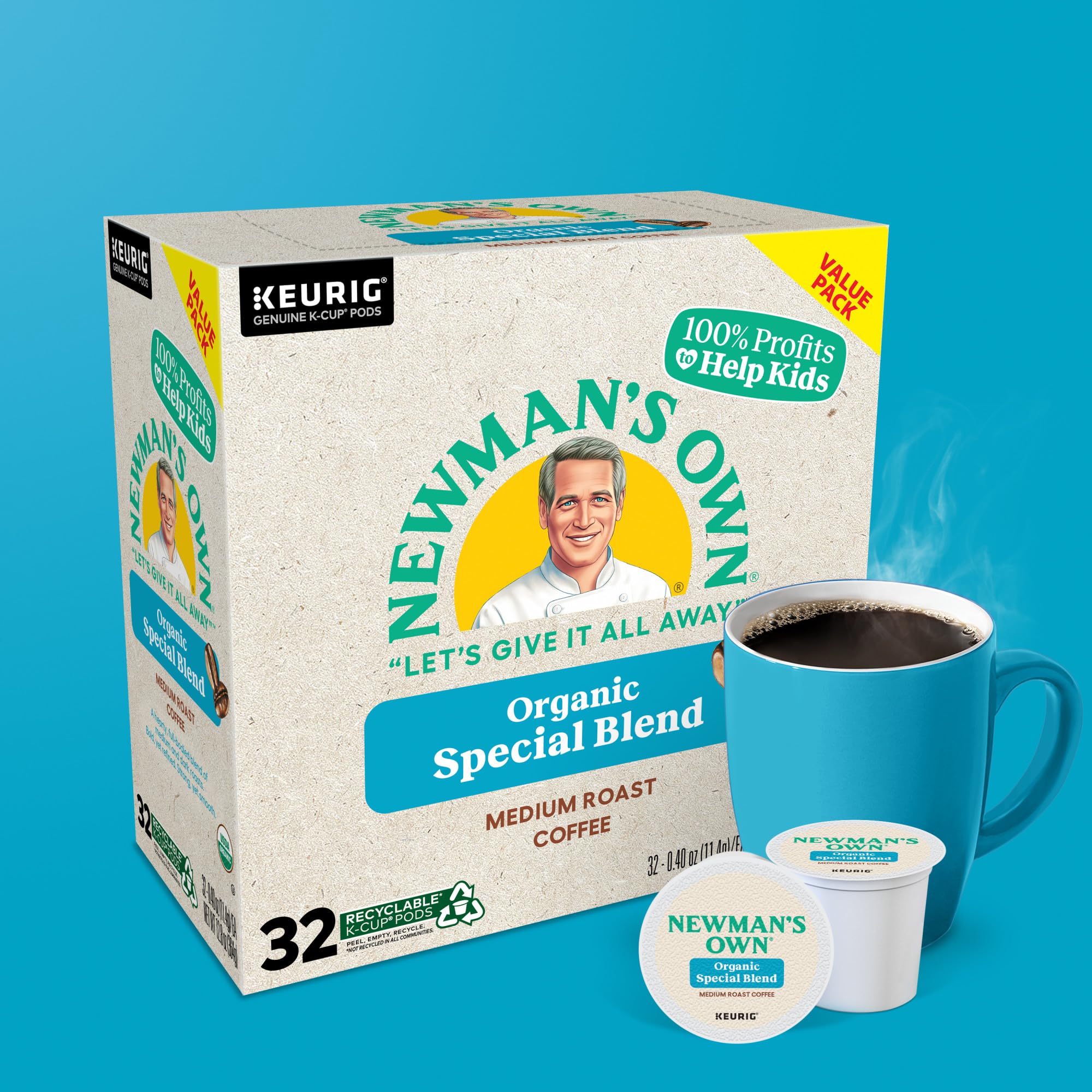 Newman's Own lifestyle shot of morning kitchen scene with mug, evokes energizing routine