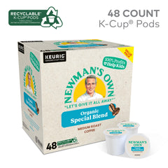 Newman's Own cápsula K-Cup en primer plano, prepara café rápido