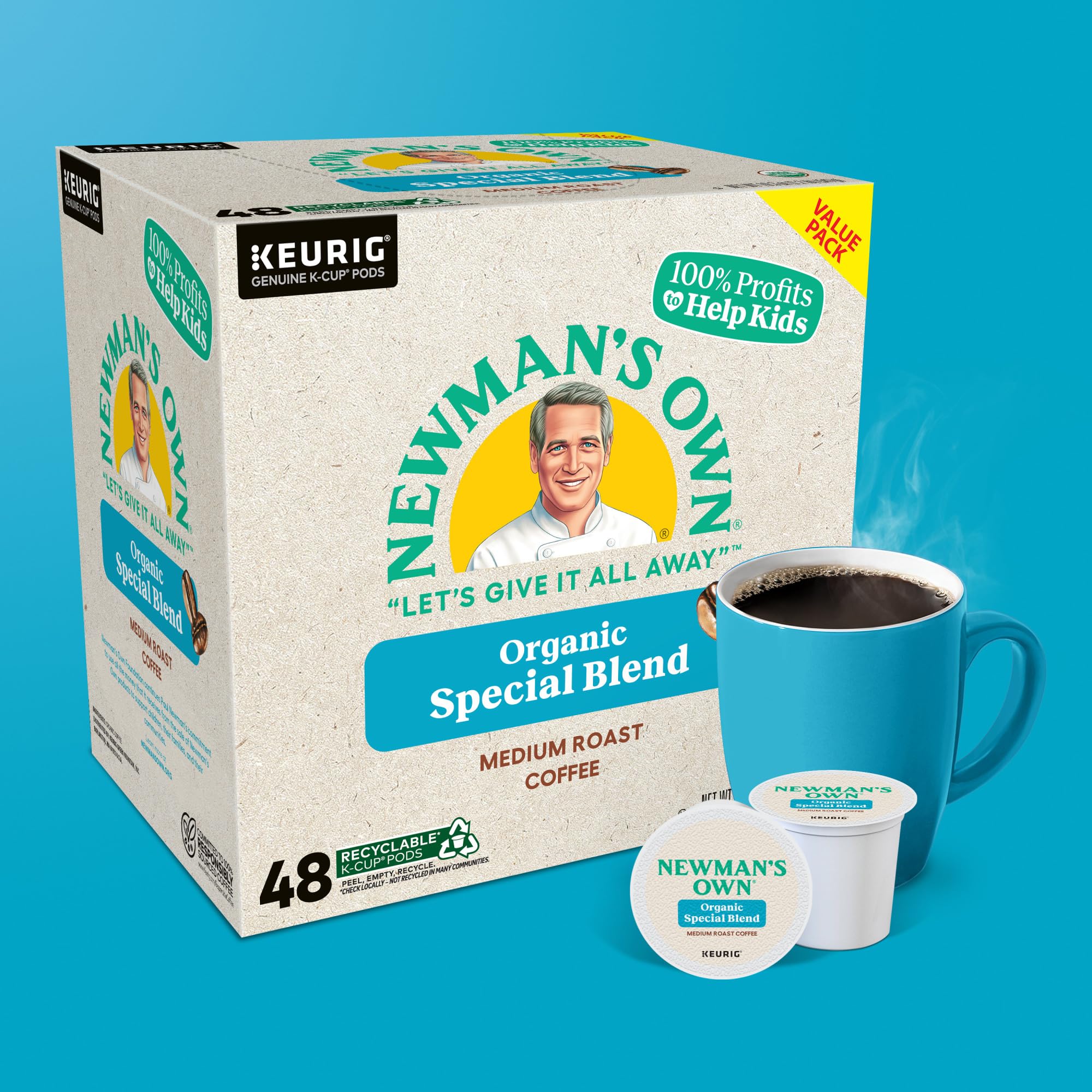Newman's Own instrucciones de pelar y vaciar para reciclar cápsula