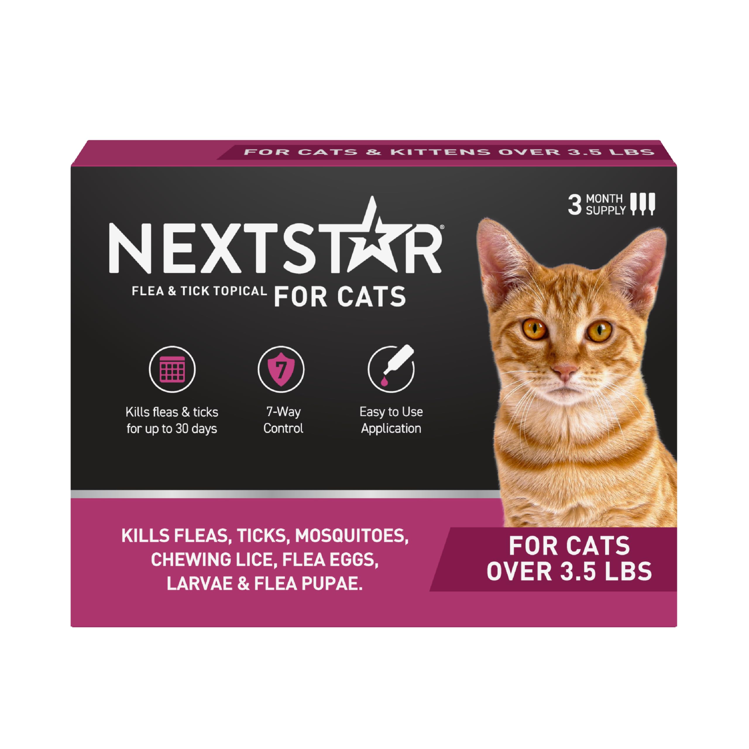 NextStar envase frontal mostrando presentación y beneficio antipulgas