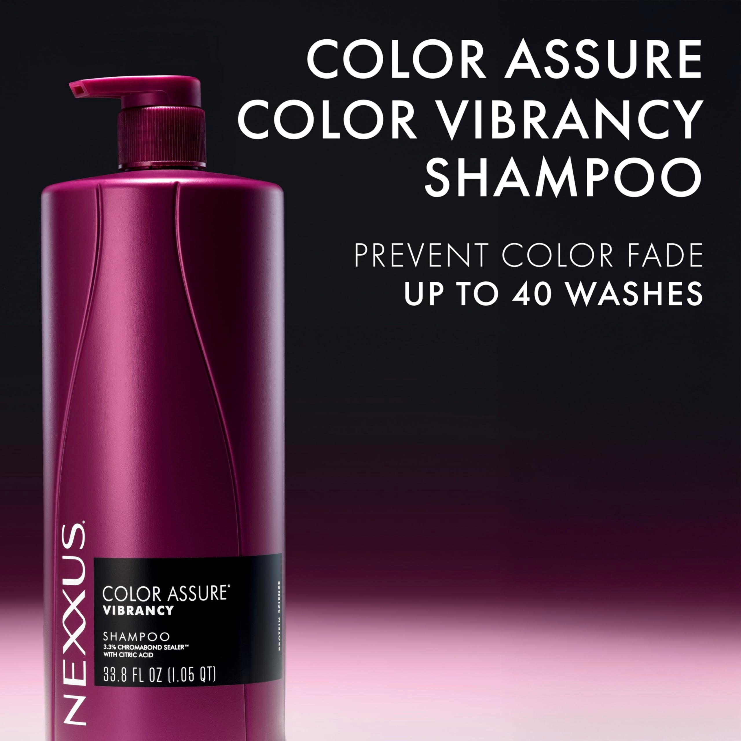 Nexxus comparación de tamaño 33.8 oz para uso prolongado y ahorro en envase grande