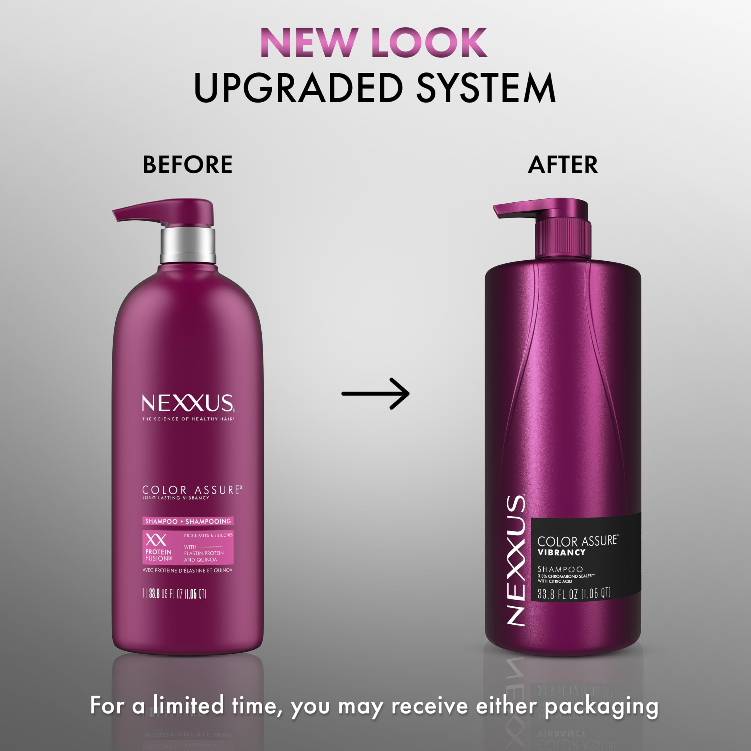 Nexxus etiqueta con CHROMABOND SEALER destacando tecnología protectora del color
