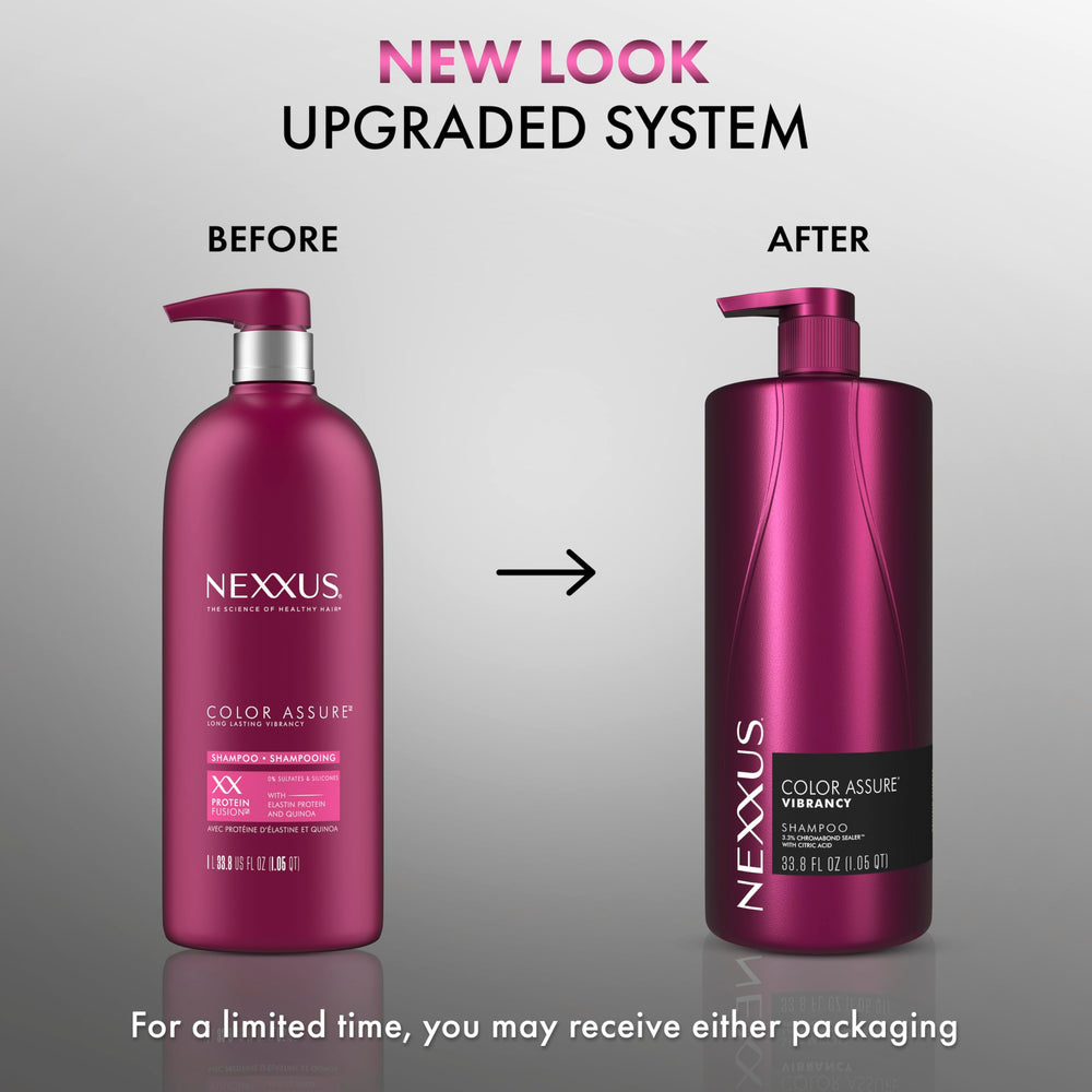 Nexxus etiqueta con CHROMABOND SEALER destacando tecnología protectora del color