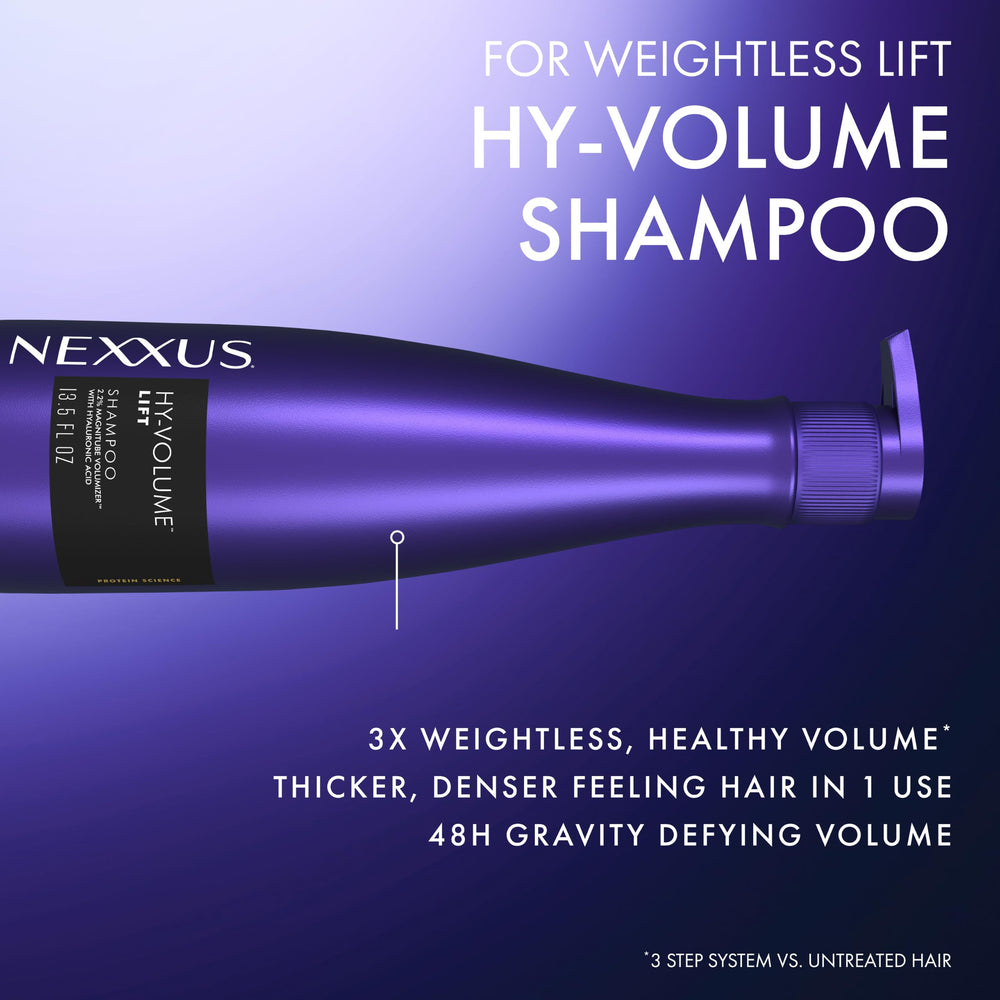 Nexxus etiqueta con ingredientes clave y beneficios visibles