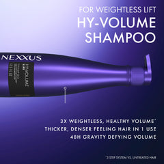 Nexxus etiqueta con ingredientes clave y beneficios visibles