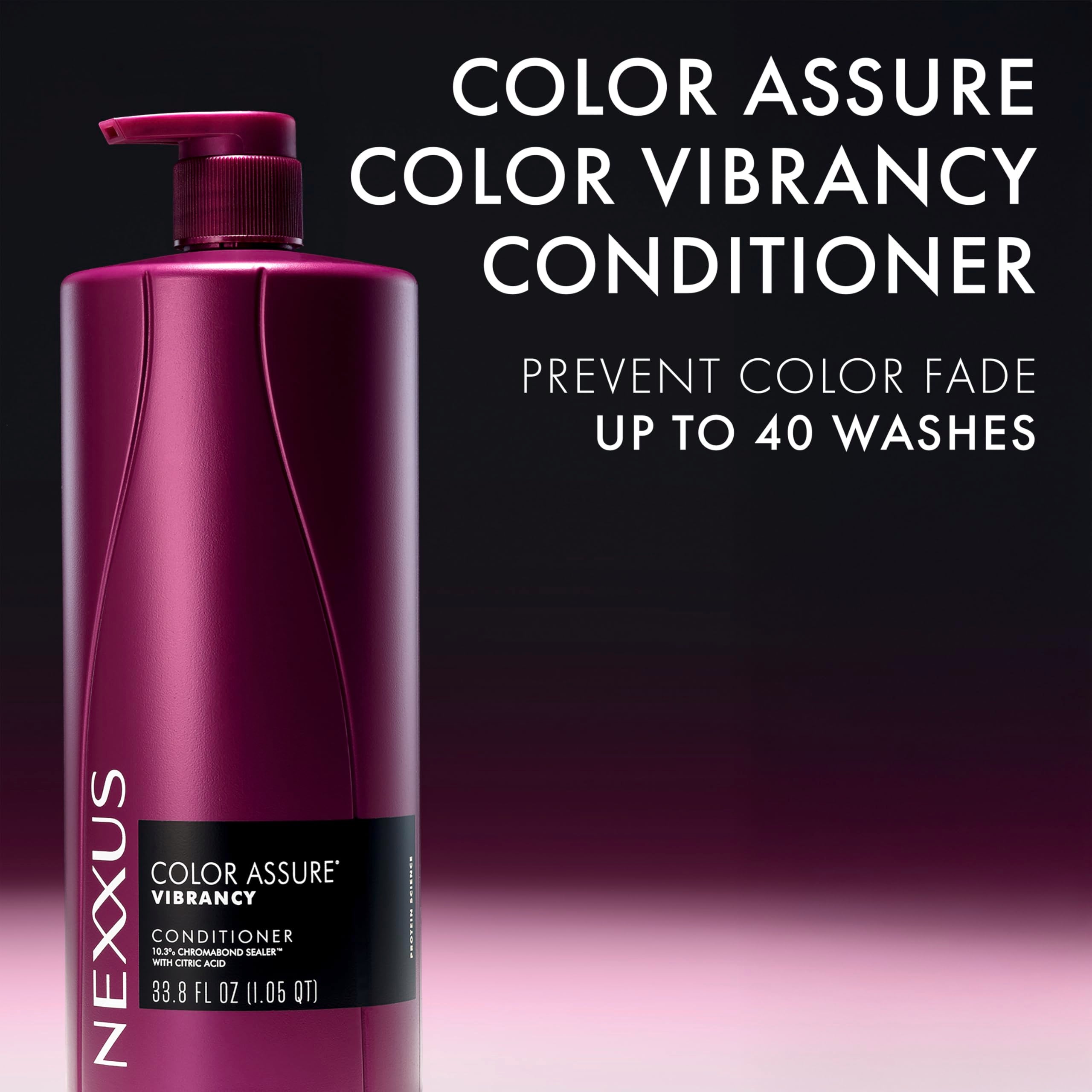 Nexxus etiqueta con CHROMABOND SEALER resaltando la tecnología que sella color