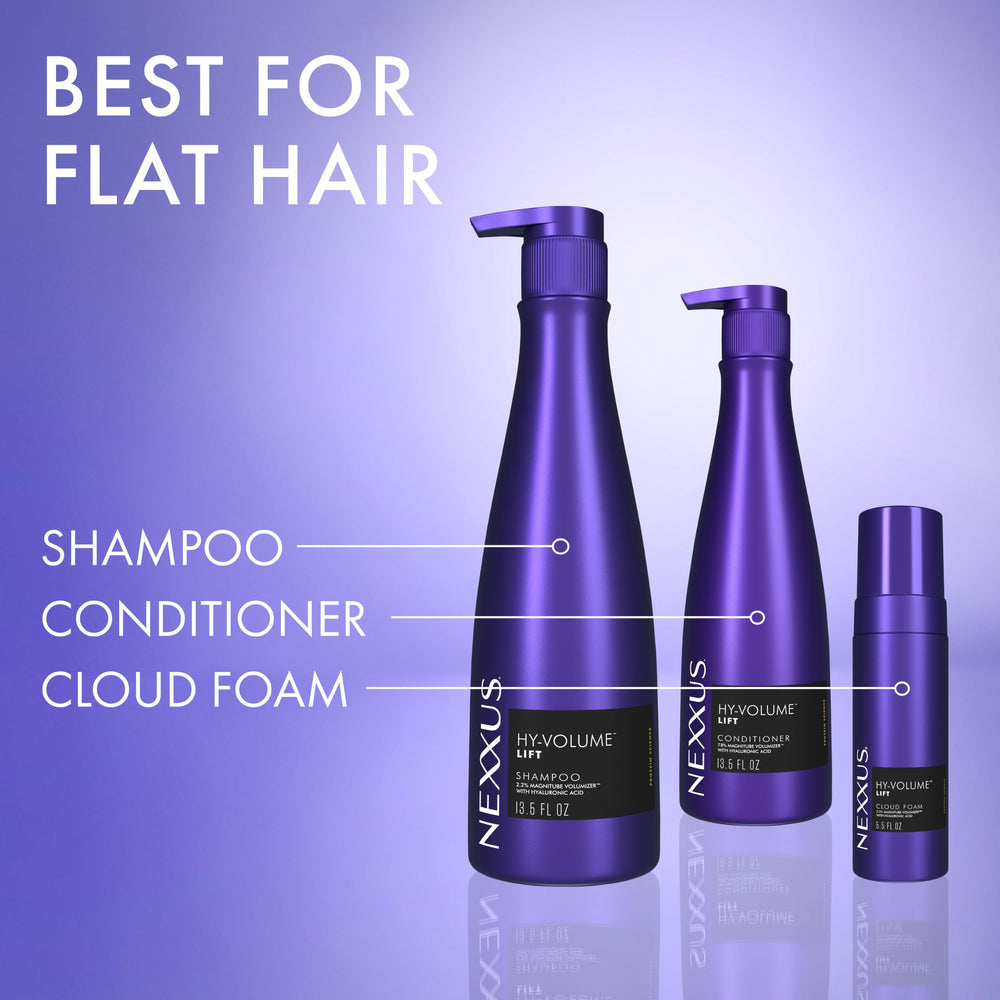 Nexxus tamaño del envase 5.5 fl oz junto a una regla para escala