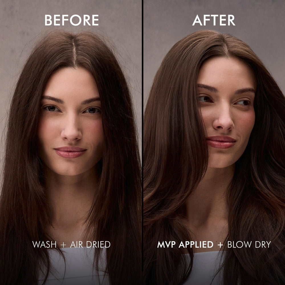 Nexxus cabello con brillo y definición tras usar MVP Styler Cream