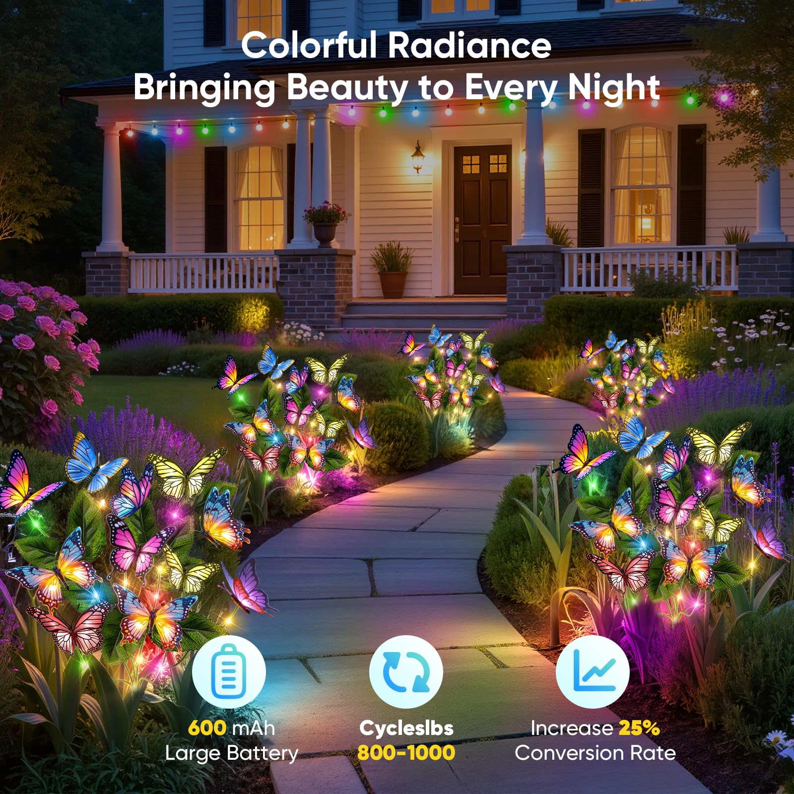 NFEVER luces instaladas en camino de jardín mejorando visibilidad y ambiente