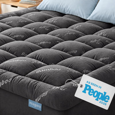 Niagara Sleep Solution front packaging showing full-size topper and benefits