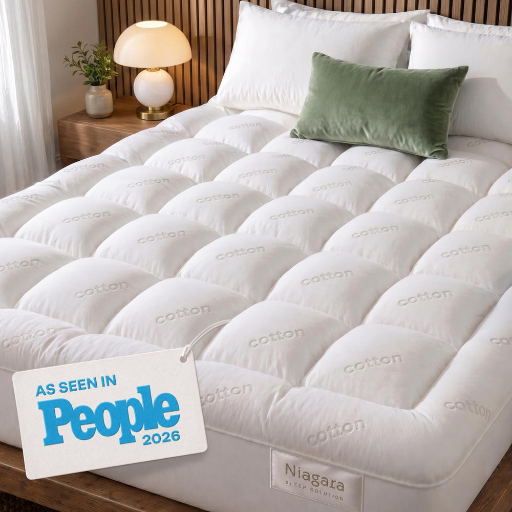 Niagara Sleep Solution vista frontal del topper Full mostrando ajuste y acabado