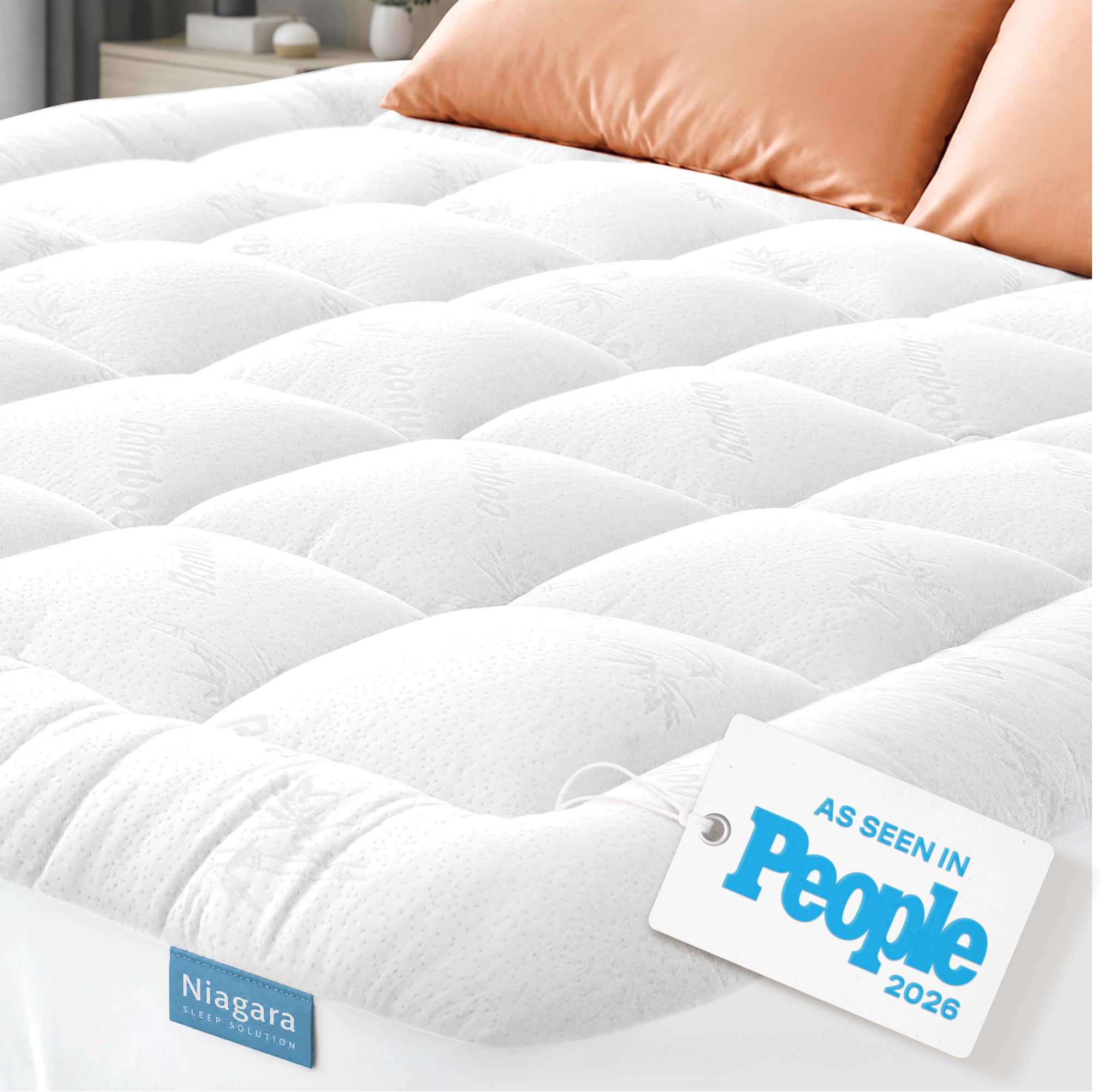 Niagara Sleep Solution vista frontal del topper mostrando ajuste y acabado suave