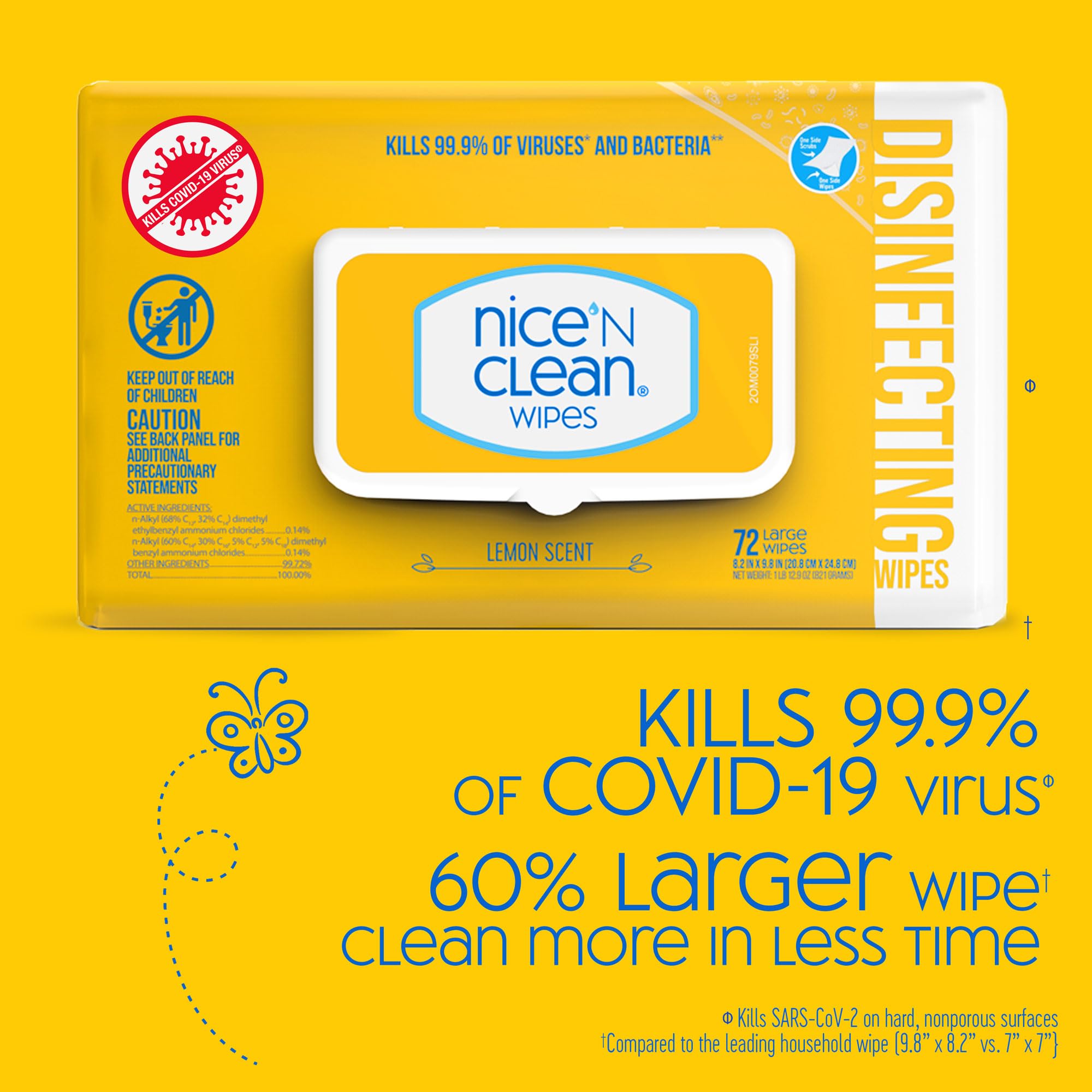 Nice 'N Clean en uso en encimera de cocina limpiando restos y desodorizando