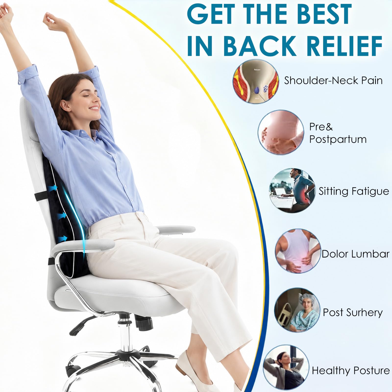 Niceeday funda de malla 3D transpirable para mantener la espalda fresca