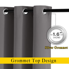NICETOWN detalle de ojales plateados que facilitan instalación suave