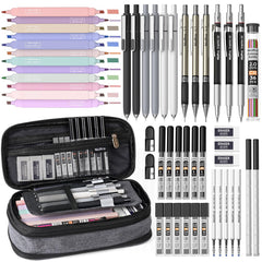 Nicpro estuche frontal negro con cremallera expandible y organización visible