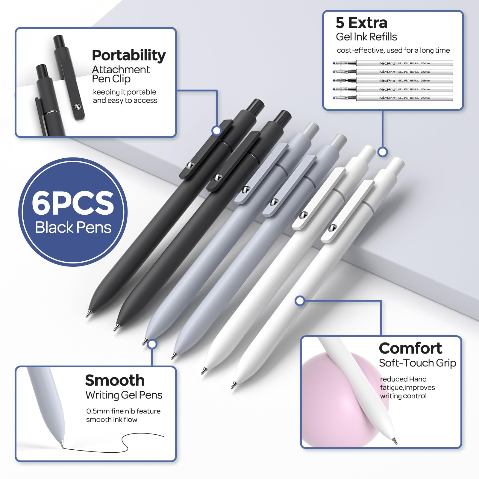 Nicpro subrayadores pastel doble punta sin sangrado, ideal para estudio