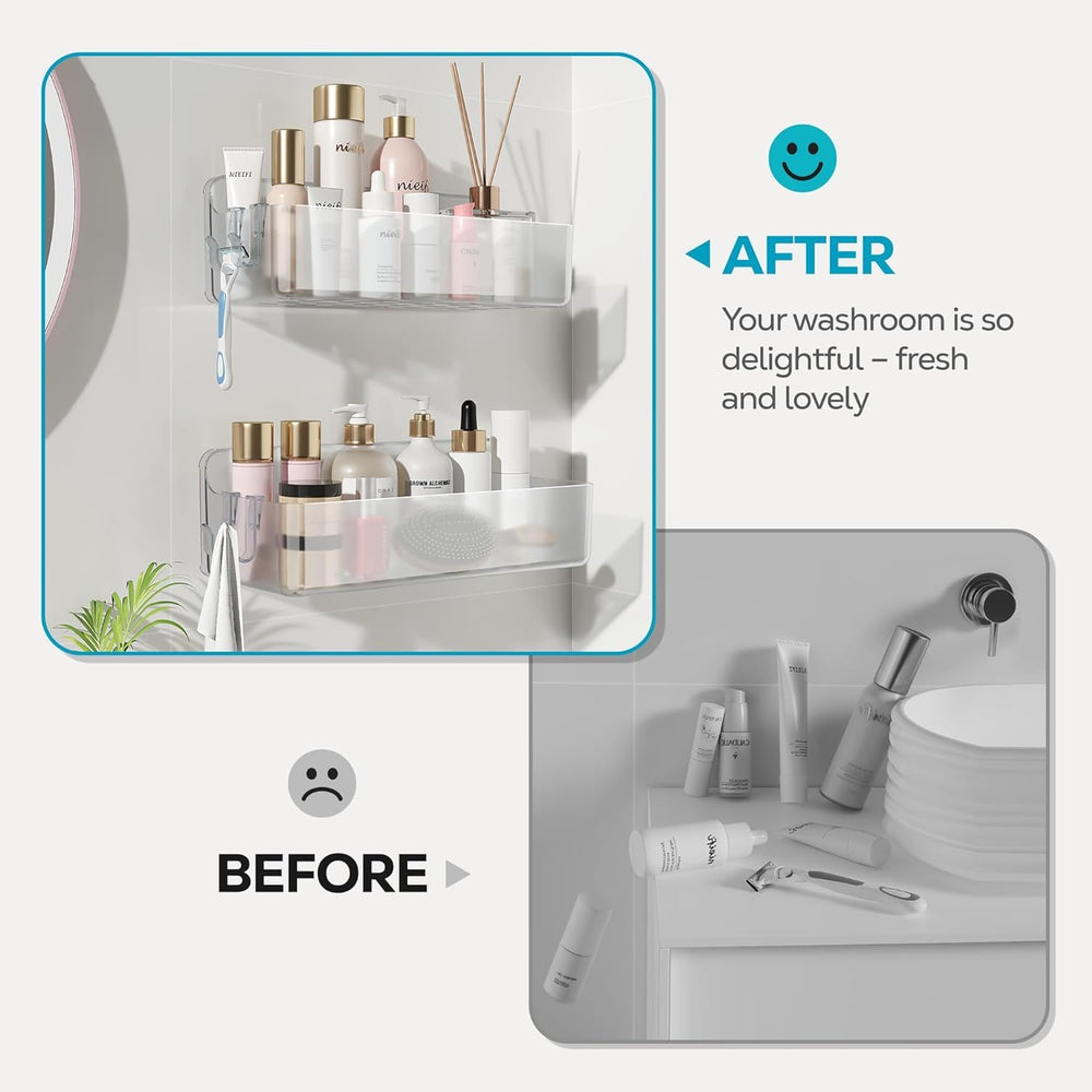 Nieifi estante fijado en azulejos, ideal para baños en alquiler