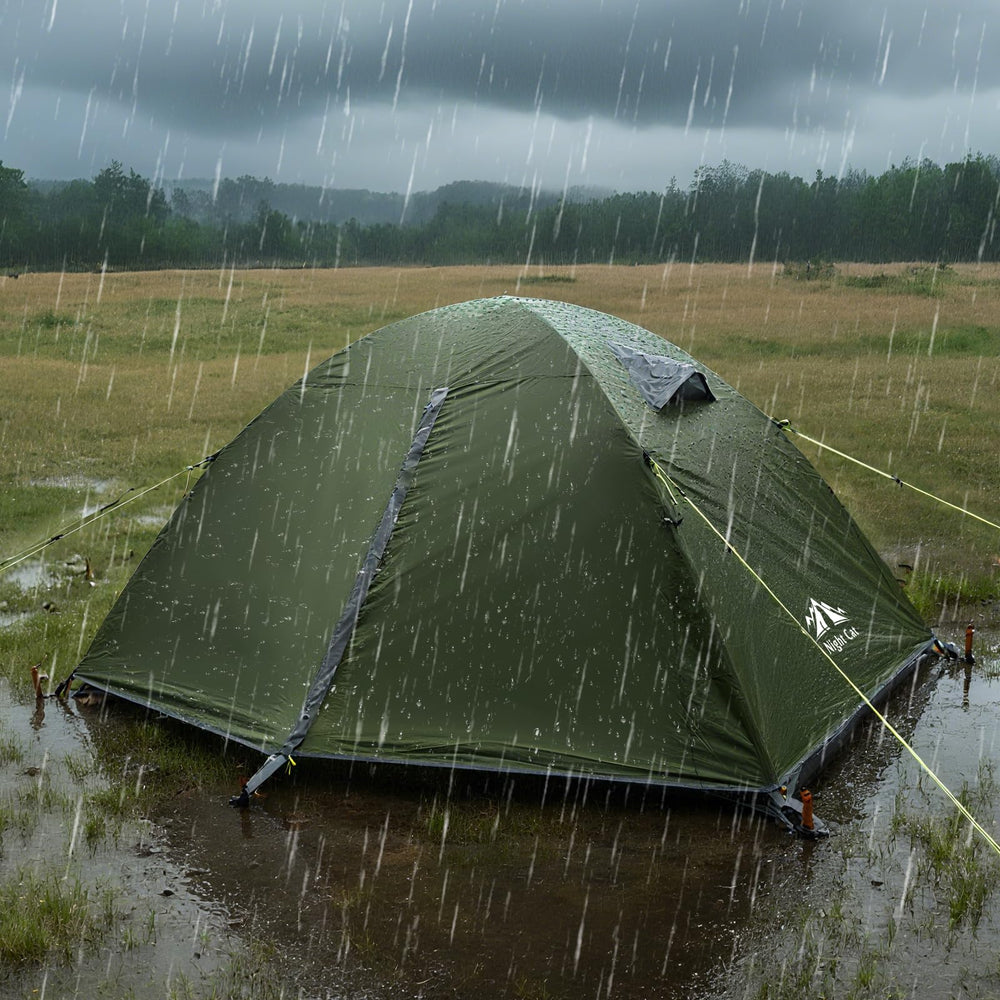 Night Cat full-coverage rainfly demonstrating superior waterproofing