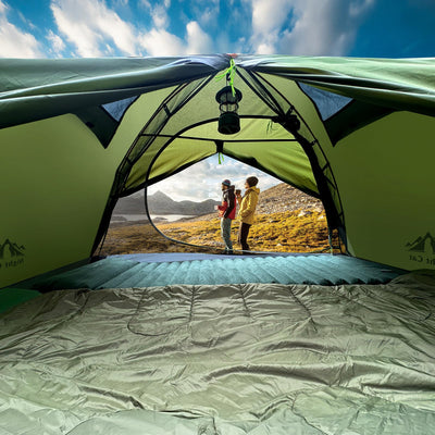 Night Cat vestibule storing packs and shoes for protected gear
