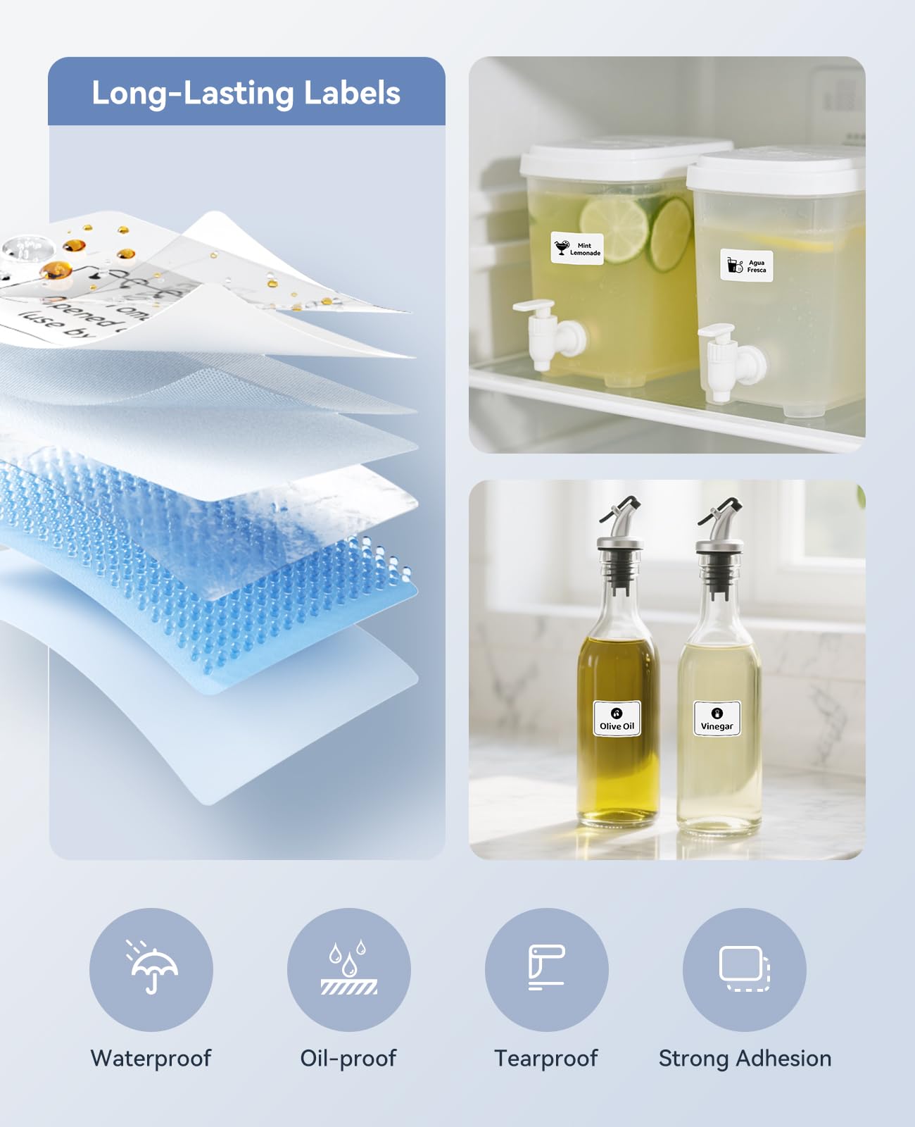 NIIMBOT etiqueta junto a mano para comparar tamaño y visualizar escala útil