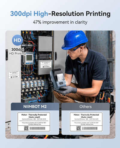 NIIMBOT M2 printing cable labels to organize wires and improve workflow