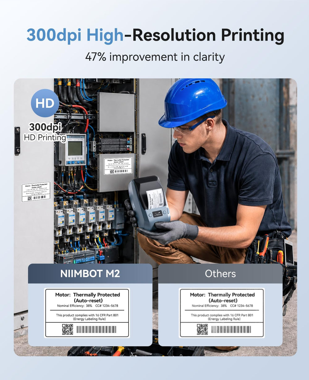 NIIMBOT M2 printing cable labels to organize wires and improve workflow