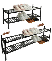 Nijoam front view of assembled rack showing organized shoes and space saving