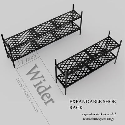 Nijoam stacked multi-tier configuration maximizing vertical shoe storage