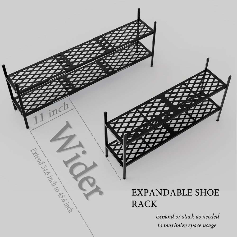 Nijoam stacked multi-tier configuration maximizing vertical shoe storage