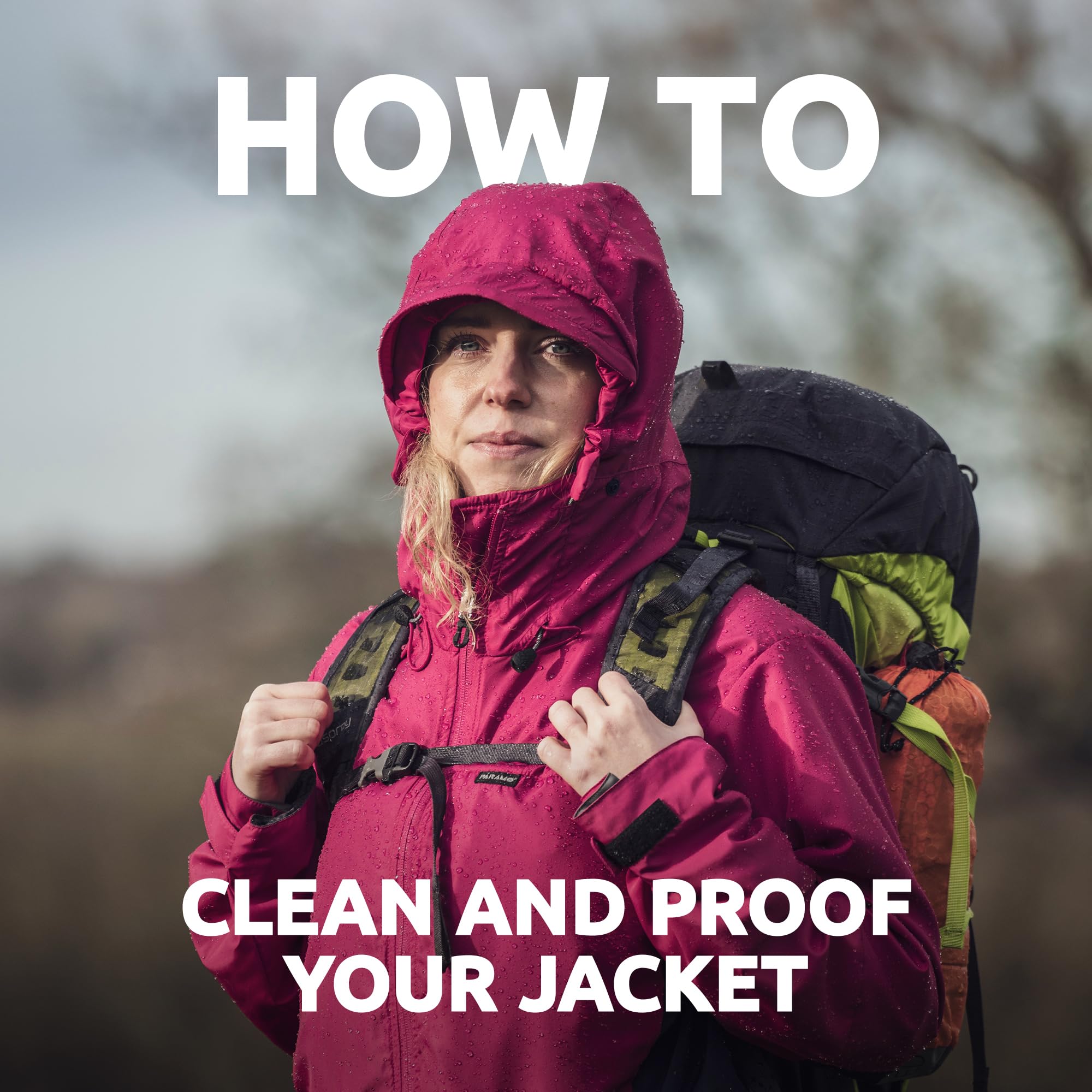 Nikwax chaqueta impermeable en campo con beneficio de protección activa