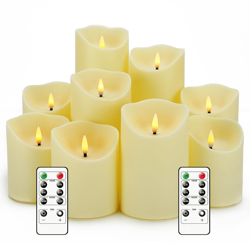 Nimiko set frontal de 9 velas ivory mostrando variedad y ambiente seguro