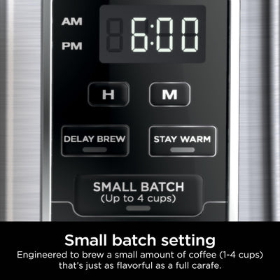 Ninja CE251 control panel closeup highlighting programmable settings and ease