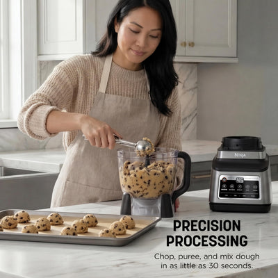 Ninja processor bowl with chopping blade for uniform food prep