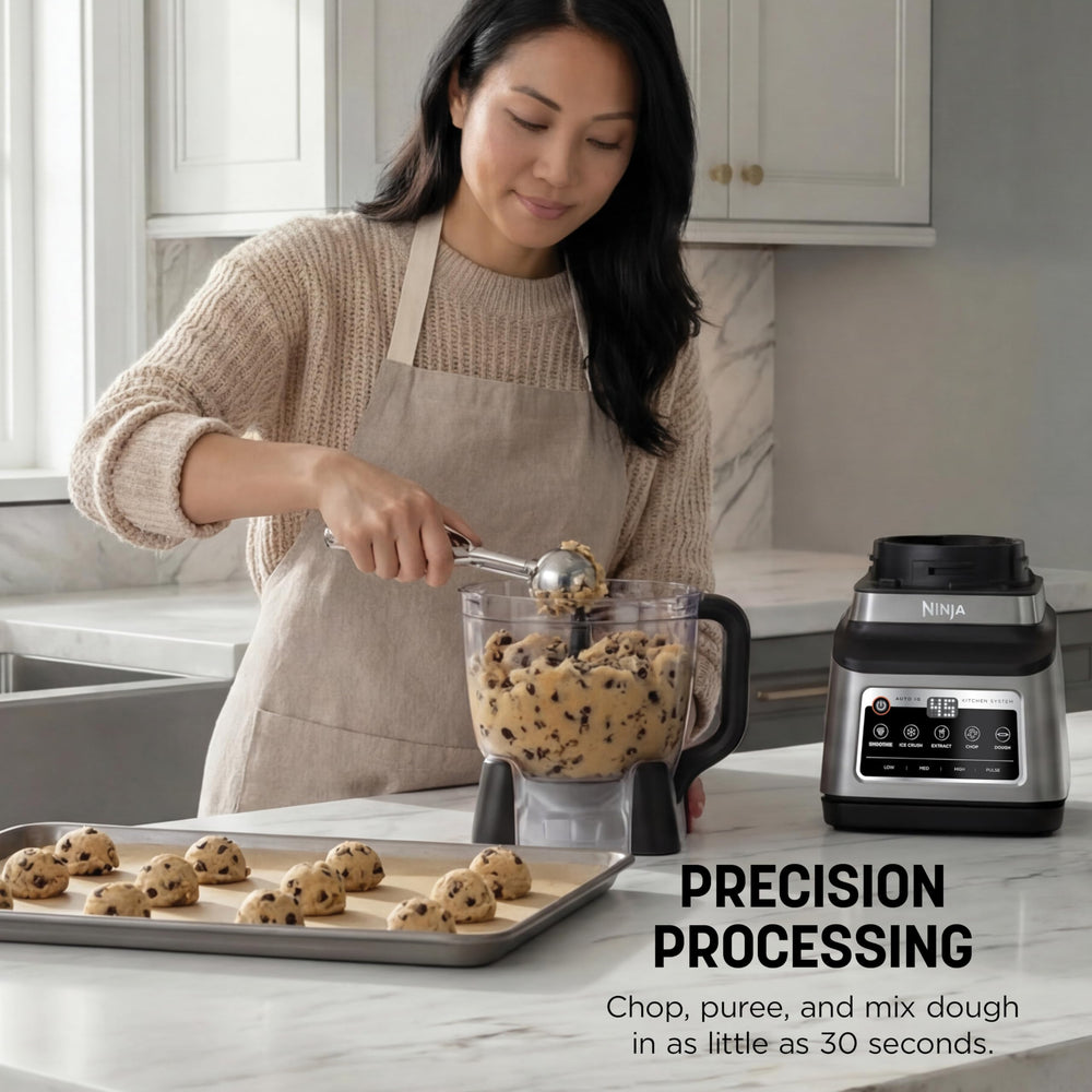Ninja processor bowl with chopping blade for uniform food prep