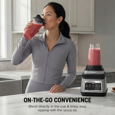 Ninja single-serve cups in use for quick, portable nutrient-rich drinks