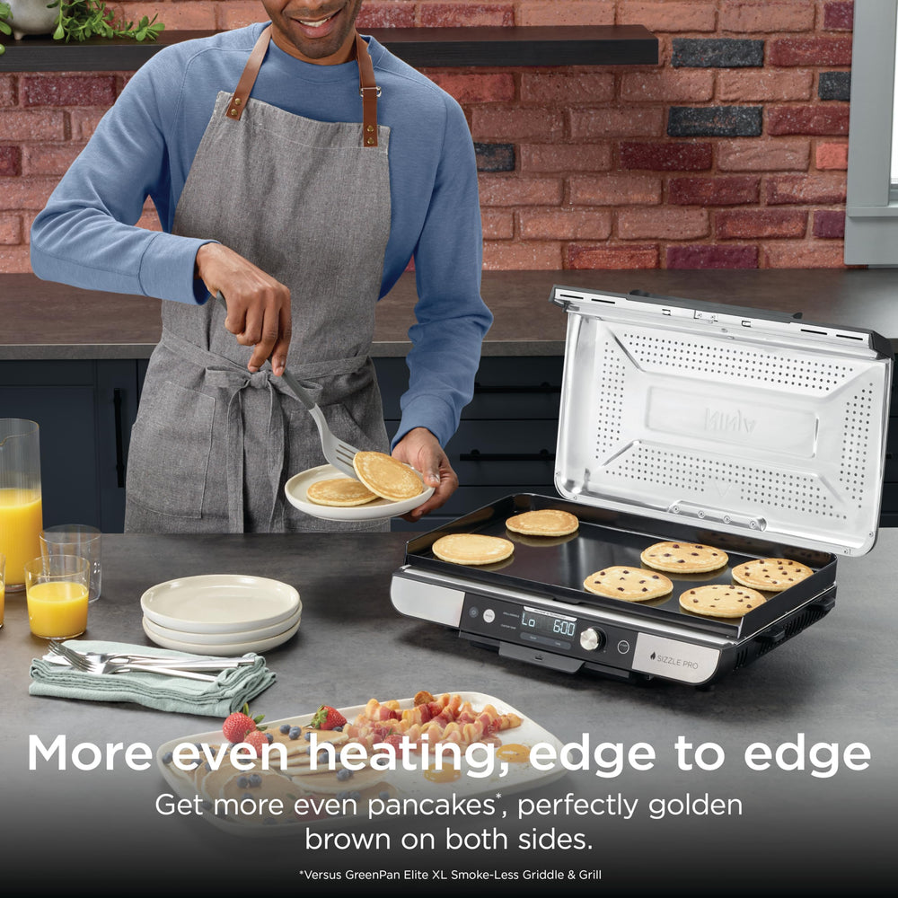 Ninja Sizzle Pro XL temperature dial close-up showing ProTemp IQ control for precise cooking