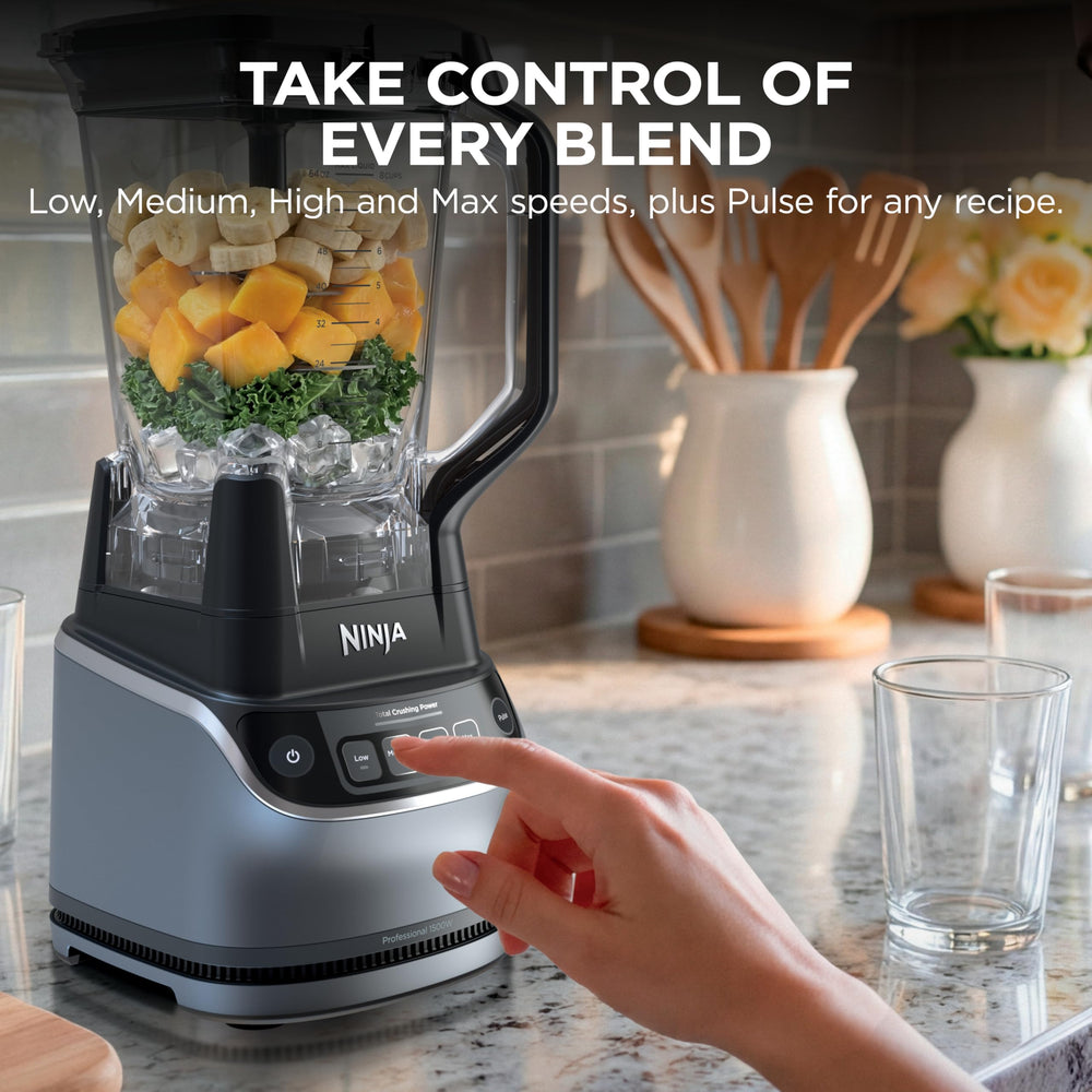 Ninja UltraCrush Pro crushing ice into fine snow for resort-style frozen drinks