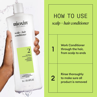 NIOXIN hair strand scale comparison illustrating strengthened thicker appearance
