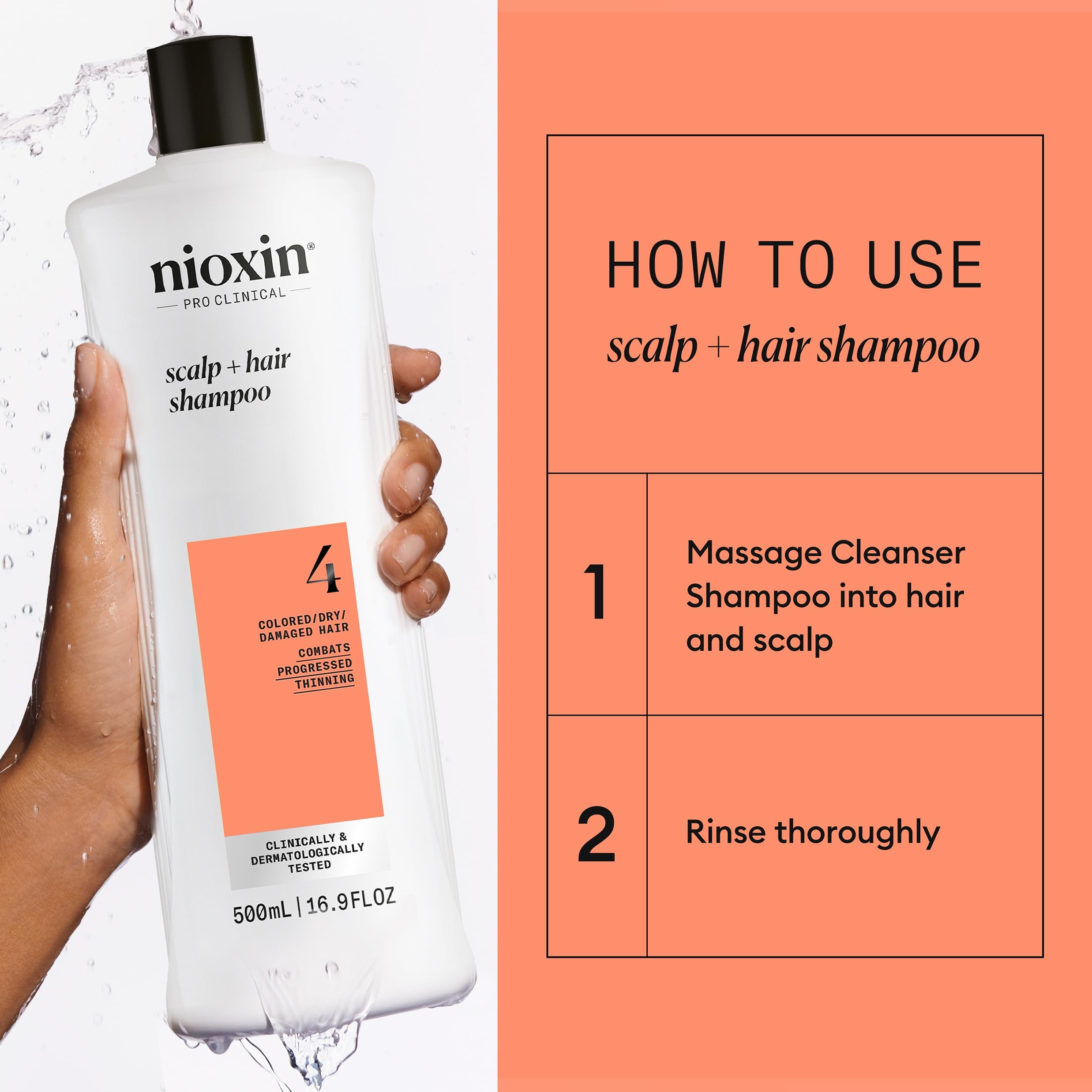 NIOXIN System 4 botella abierta mostrando la consistencia y facilidad de uso
