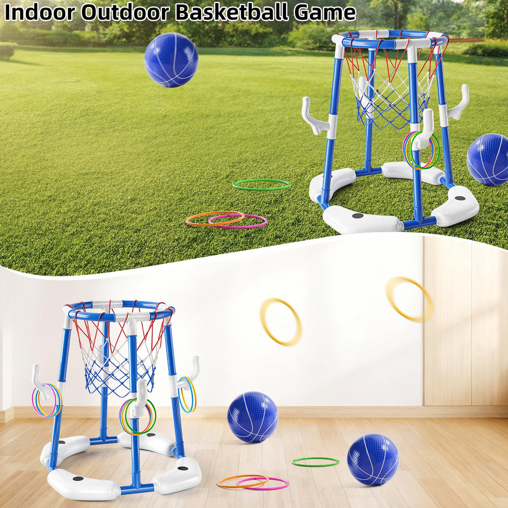 NIPLOOOW floating rings and hoop in pool, displays stable play surface