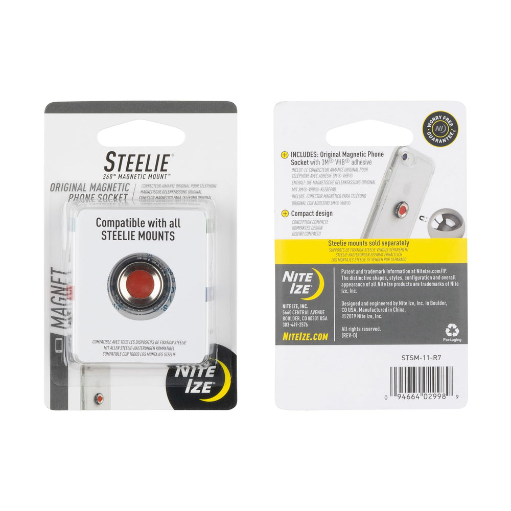 Nite Ize Steelie etiqueta del adhesivo 3M y toallita de limpieza para una instalación segura